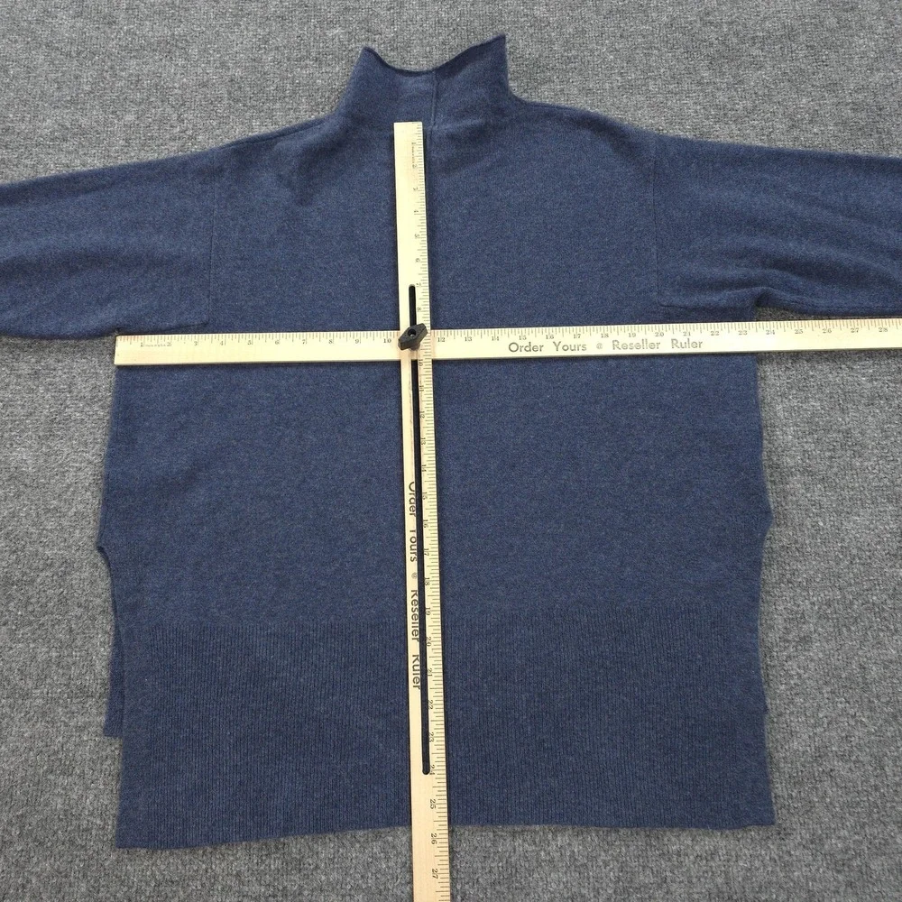 Gentle Herd Sweater Womens Large Blue Wool Cashmere Mock Neck Pullover Soft‎